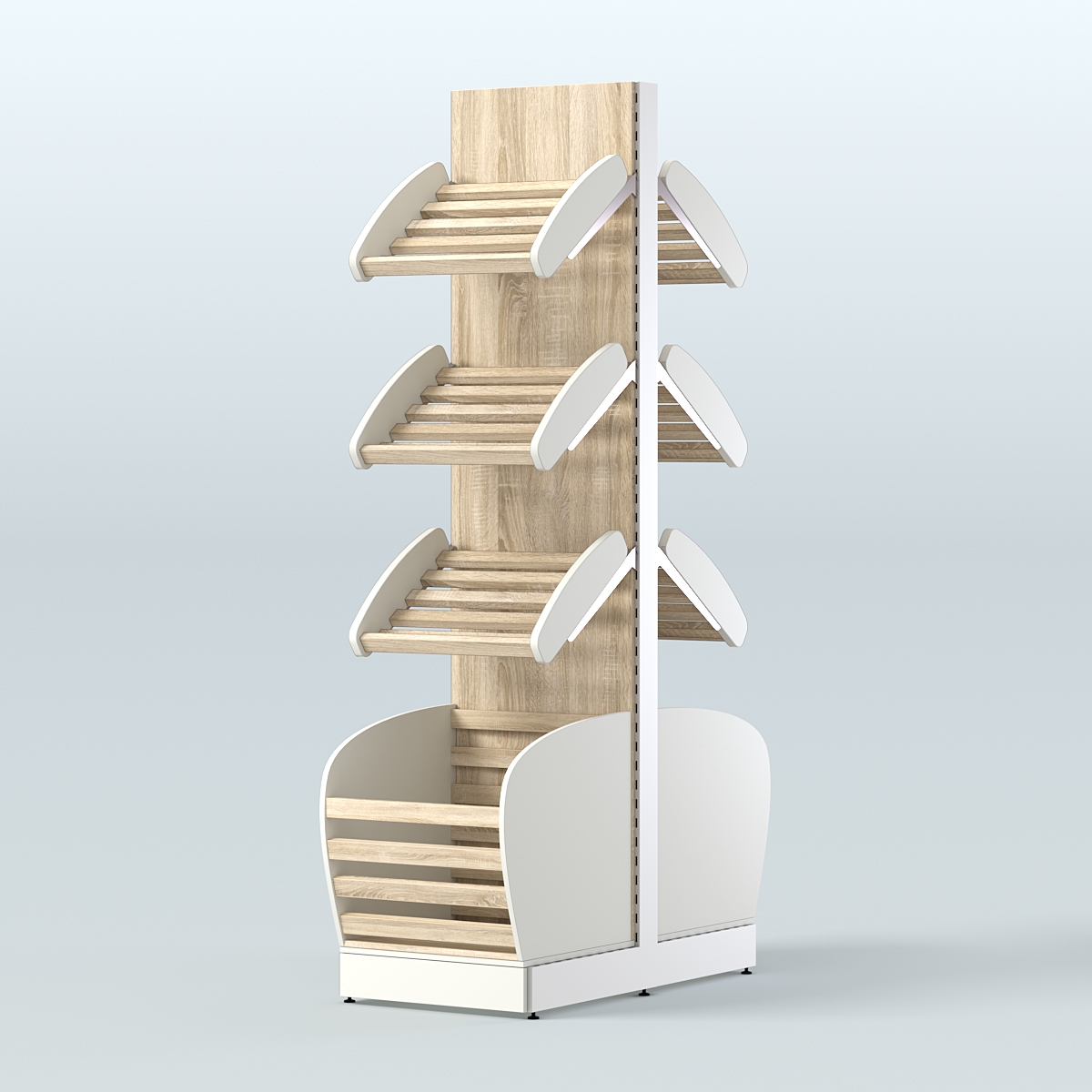Островной высокий стеллаж для хлеба и выпечки Феникс №7 Белый + Дуб Сонома