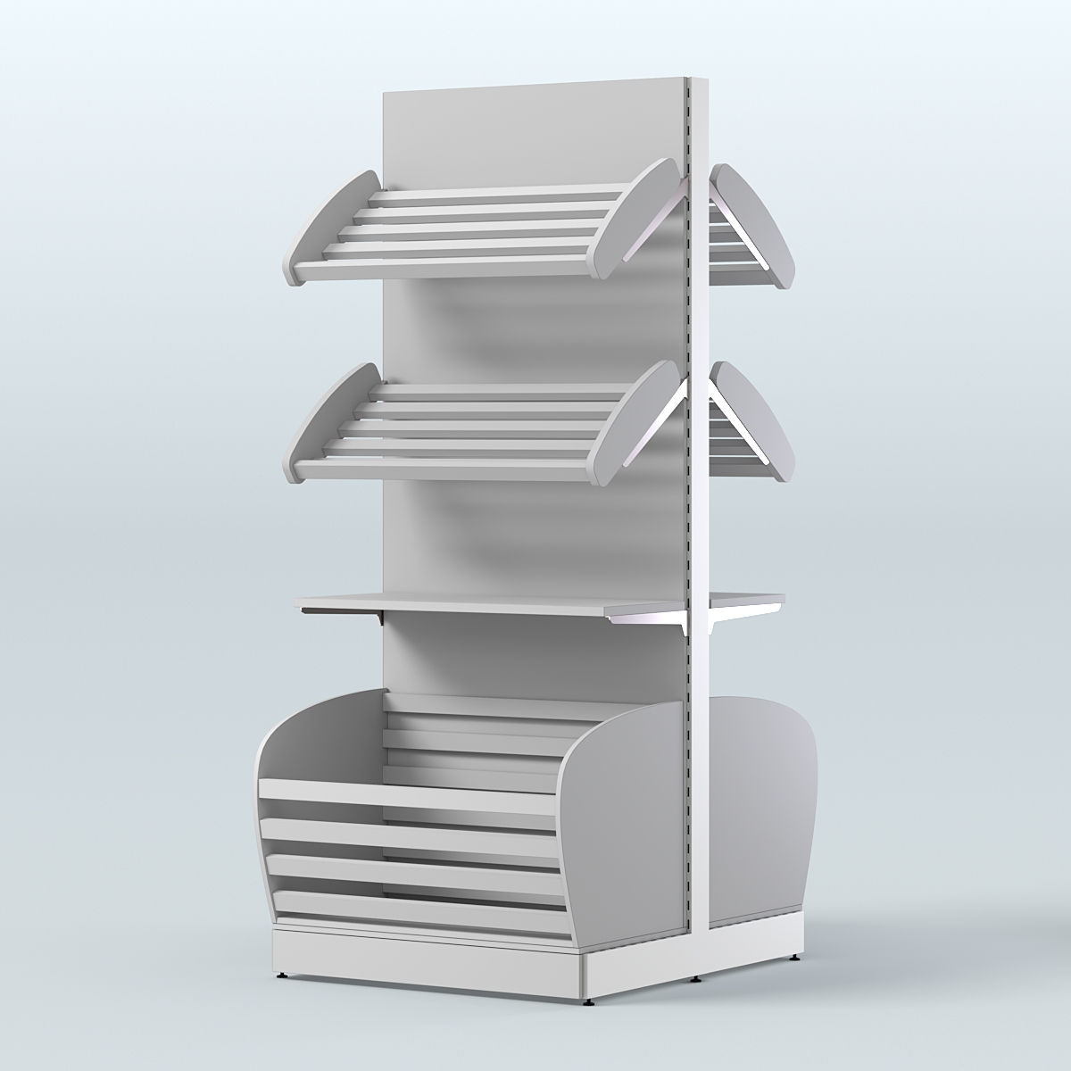 Островной высокий стеллаж для хлеба и выпечки Феникс №10 Серый