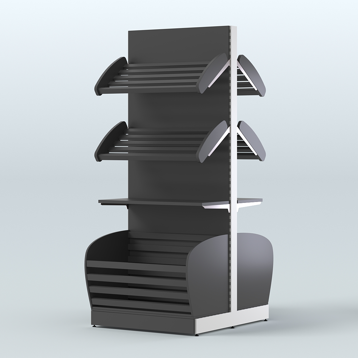 Островной высокий стеллаж для хлеба и выпечки Феникс №10 Черный