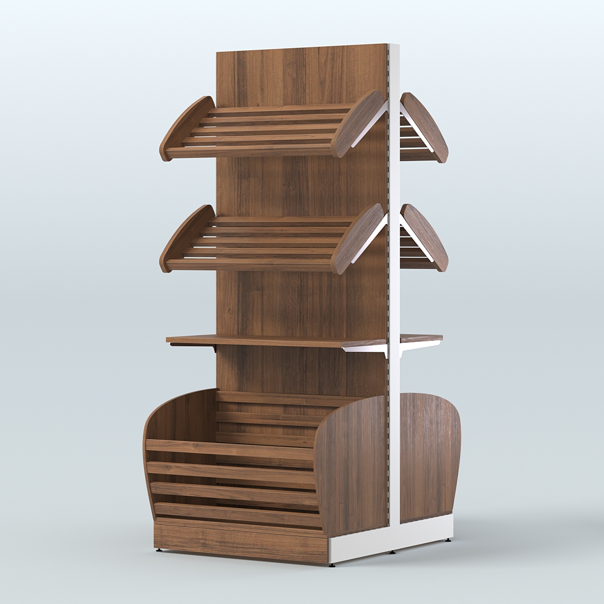 Островной высокий стеллаж для хлеба и выпечки Феникс №10 Орех