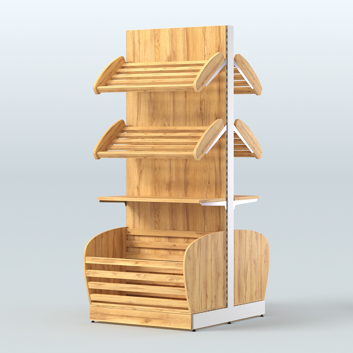 Островной высокий стеллаж для хлеба и выпечки Феникс №10 Дуб Золотистый