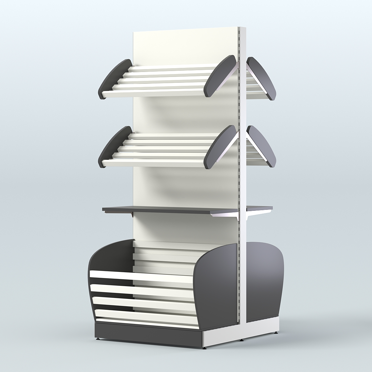 Островной высокий стеллаж для хлеба и выпечки Феникс №10 Черный и Белый