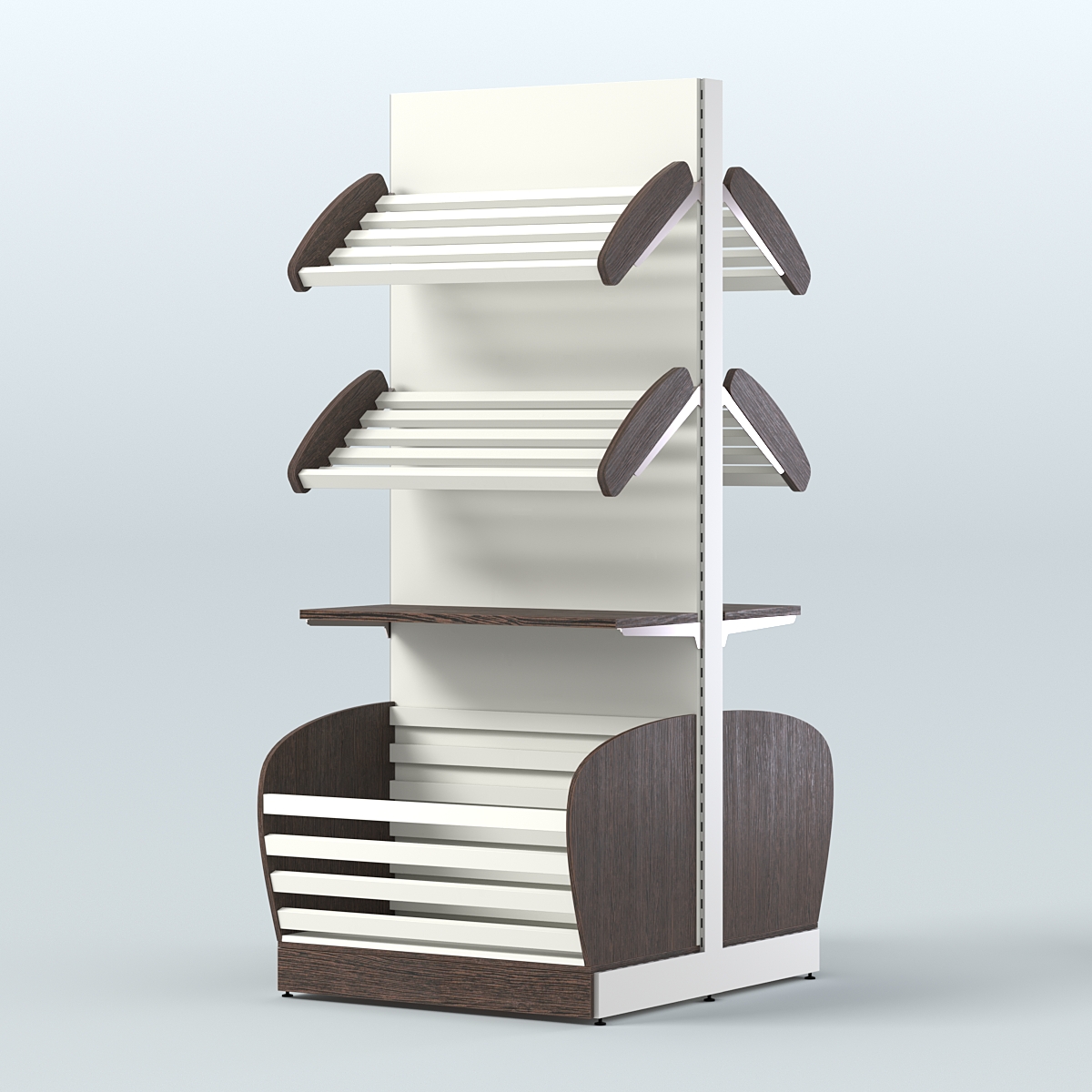 Островной высокий стеллаж для хлеба и выпечки Феникс №10 Дуб Венге + Белый