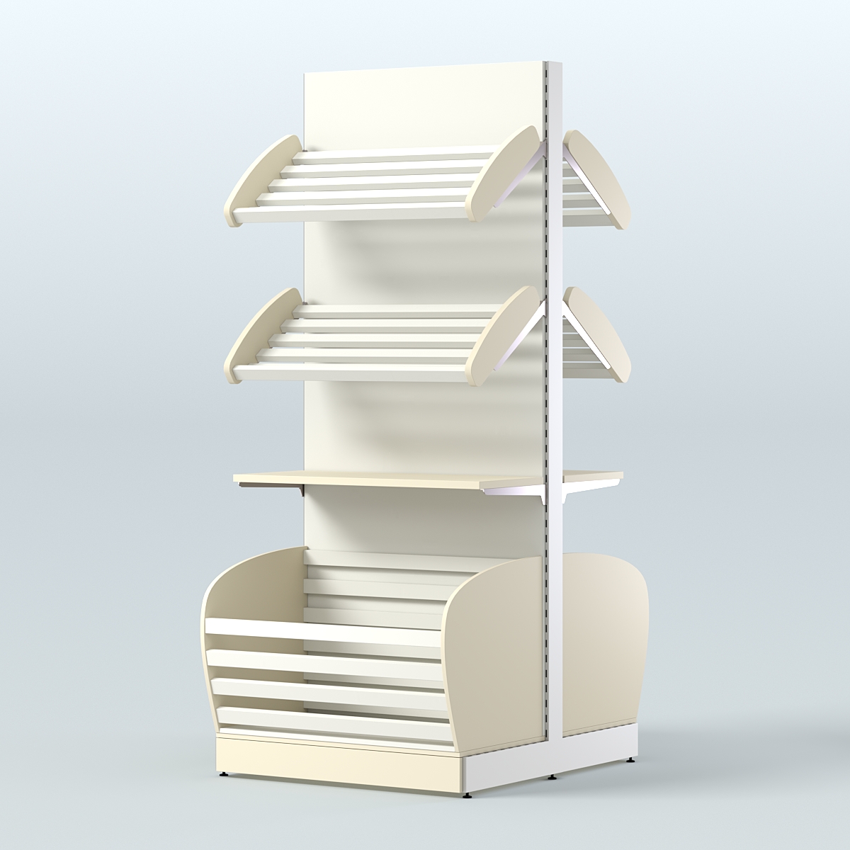 Островной высокий стеллаж для хлеба и выпечки Феникс №10 Крем Вайс + Белый