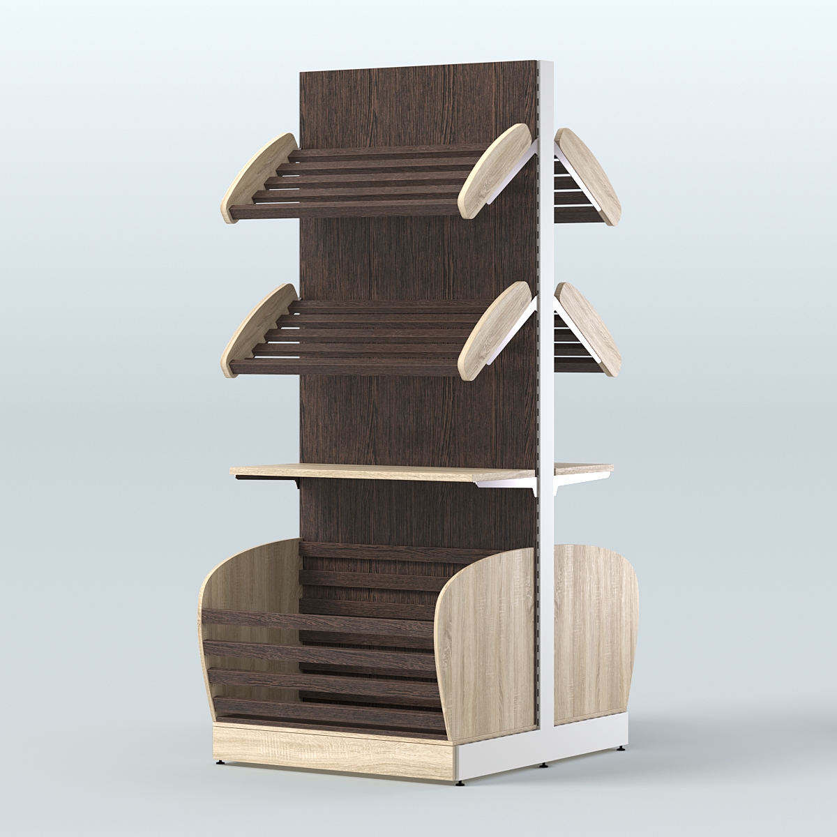 Островной высокий стеллаж для хлеба и выпечки Феникс №10 Дуб Сонома + Дуб Венге