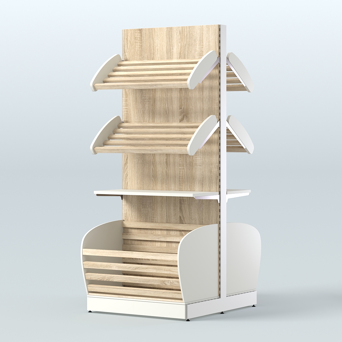 Островной высокий стеллаж для хлеба и выпечки Феникс №10 Белый + Дуб Сонома