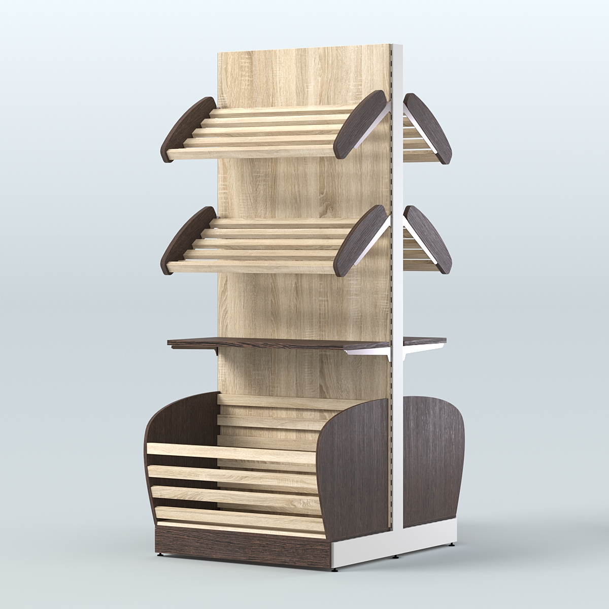 Островной высокий стеллаж для хлеба и выпечки Феникс №10 Дуб Венге + Дуб Сонома