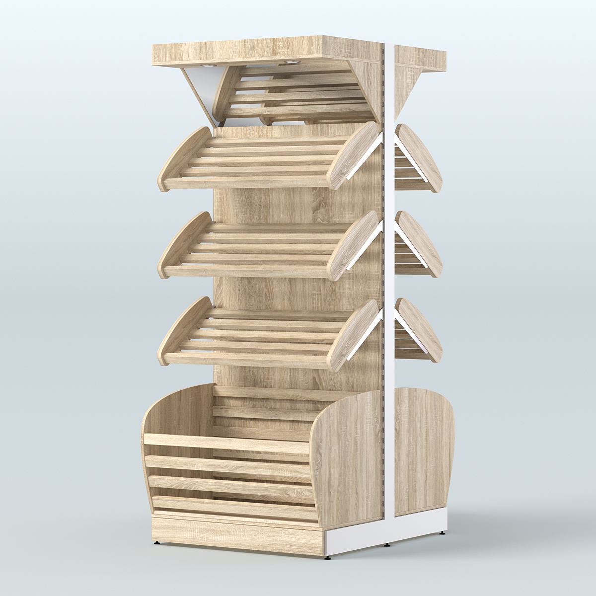 Островной высокий стеллаж для хлеба и выпечки Феникс №4 Дуб сонома