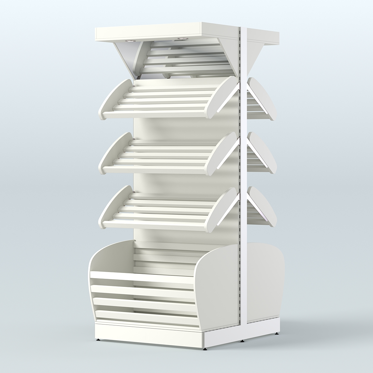 Островной высокий стеллаж для хлеба и выпечки Феникс №4 Белый