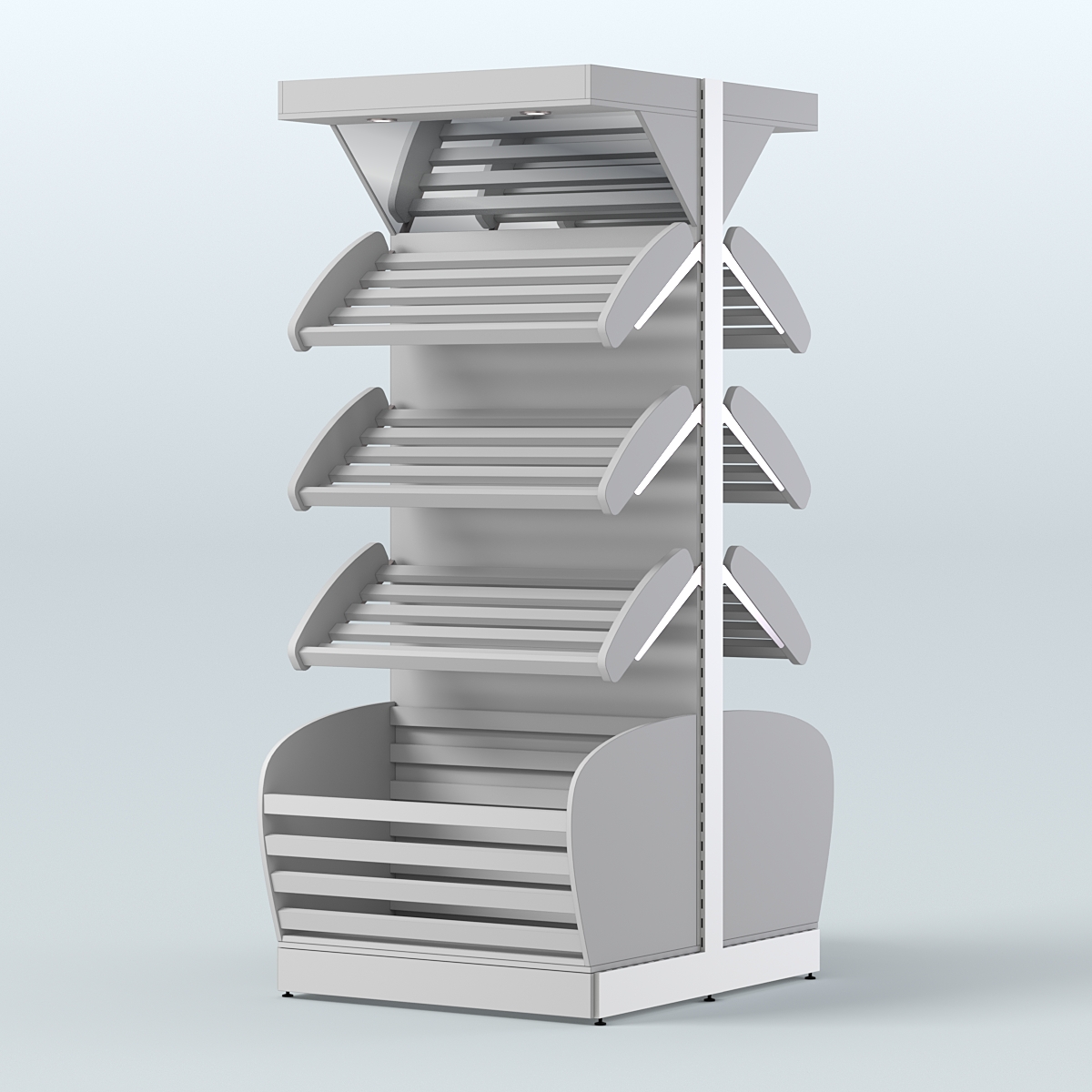 Островной высокий стеллаж для хлеба и выпечки Феникс №4 Серый