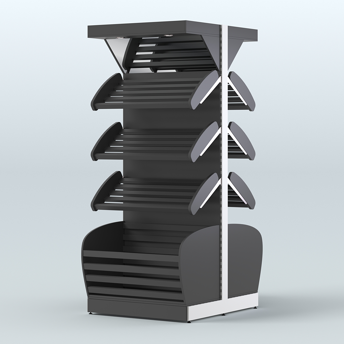 Островной высокий стеллаж для хлеба и выпечки Феникс №4 Черный