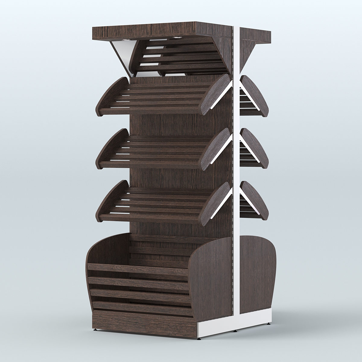 Островной высокий стеллаж для хлеба и выпечки Феникс №4 Дуб Венге