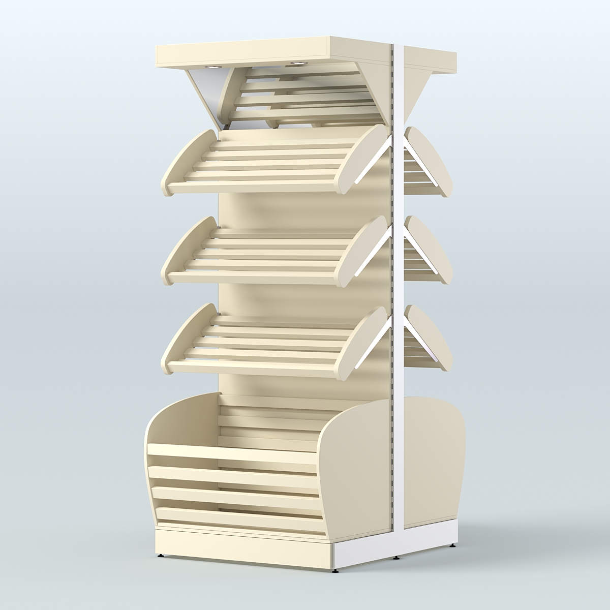 Островной высокий стеллаж для хлеба и выпечки Феникс №4 Крем Вайс