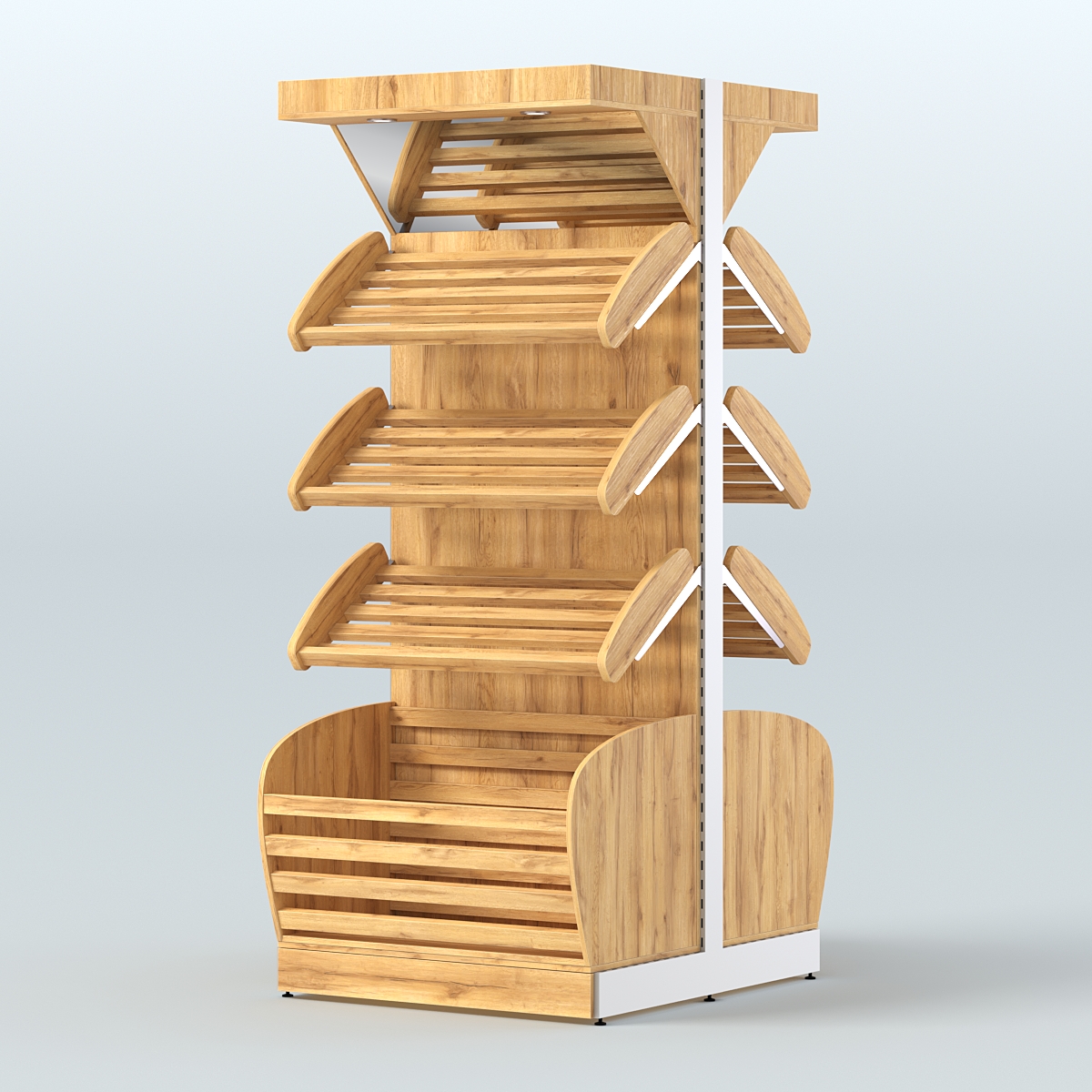 Островной высокий стеллаж для хлеба и выпечки Феникс №4 Дуб Золотистый