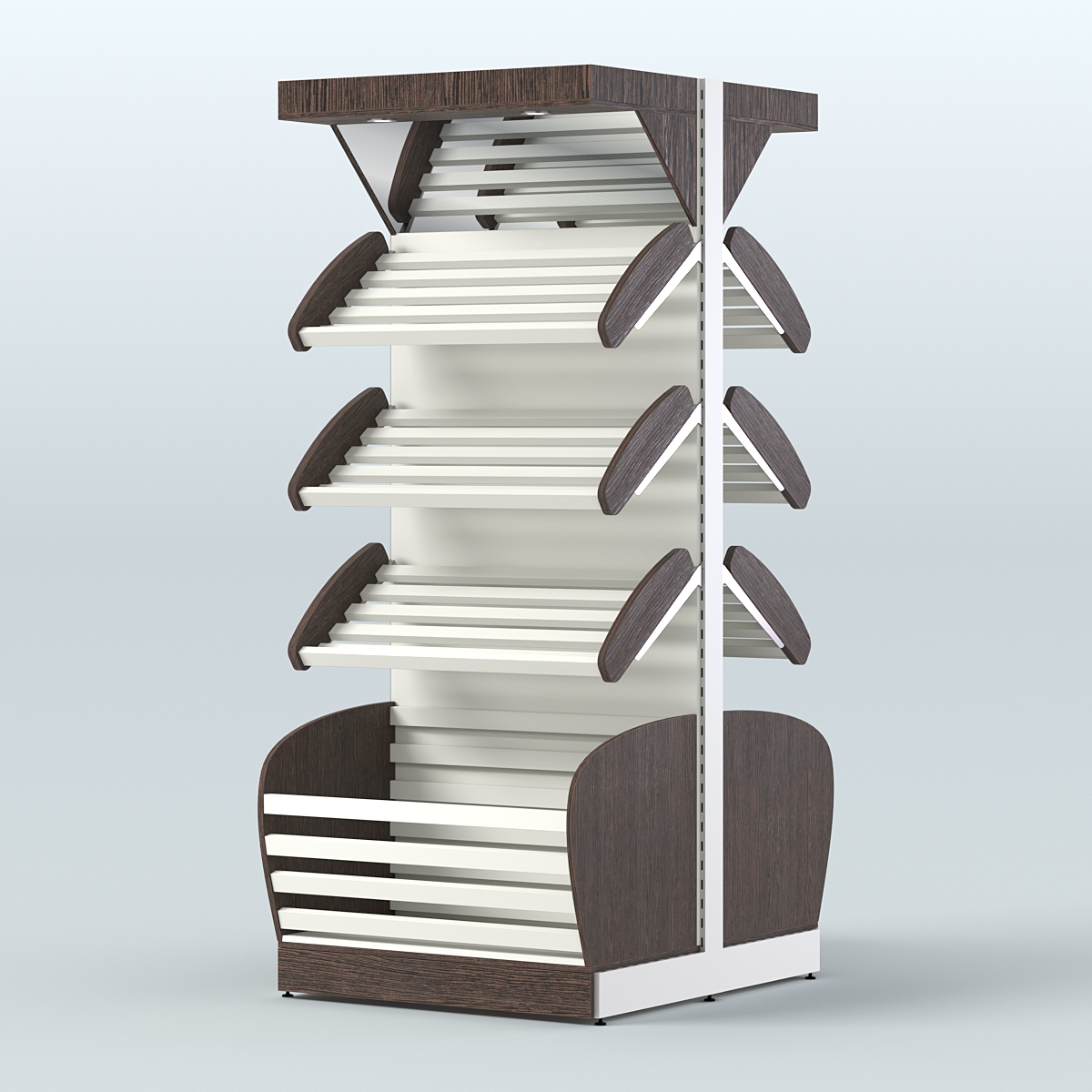 Островной высокий стеллаж для хлеба и выпечки Феникс №4 Дуб Венге + Белый