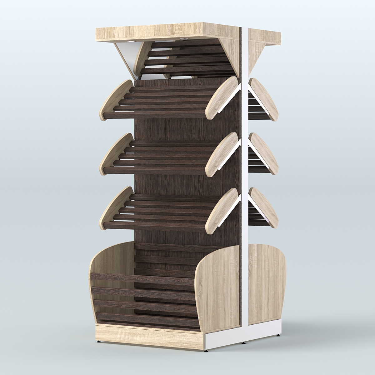 Островной высокий стеллаж для хлеба и выпечки Феникс №4 Дуб Сонома + Дуб Венге