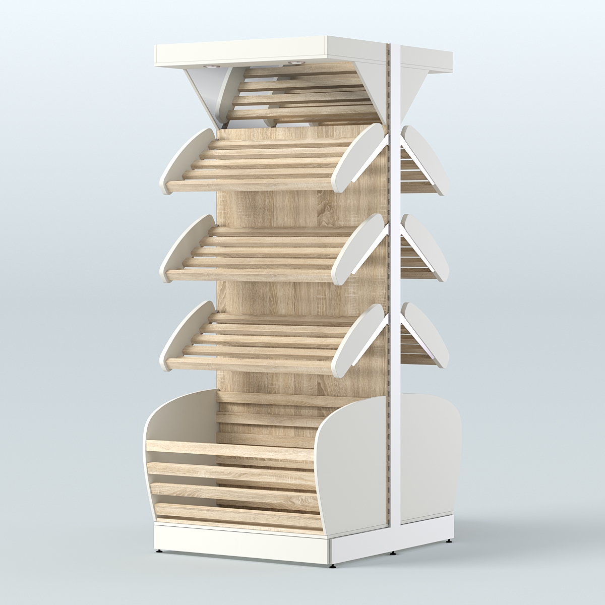 Островной высокий стеллаж для хлеба и выпечки Феникс №4 Белый + Дуб Сонома