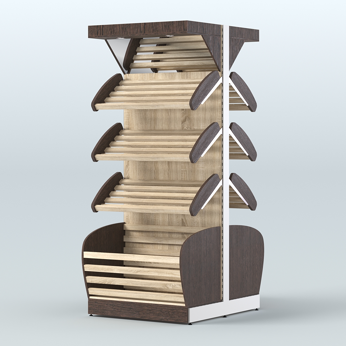 Островной высокий стеллаж для хлеба и выпечки Феникс №4 Дуб Венге + Дуб Сонома