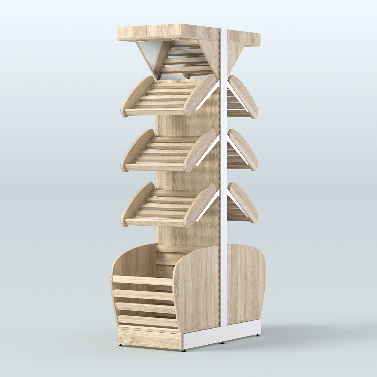 Островной высокий стеллаж для хлеба и выпечки Феникс №5 Дуб сонома