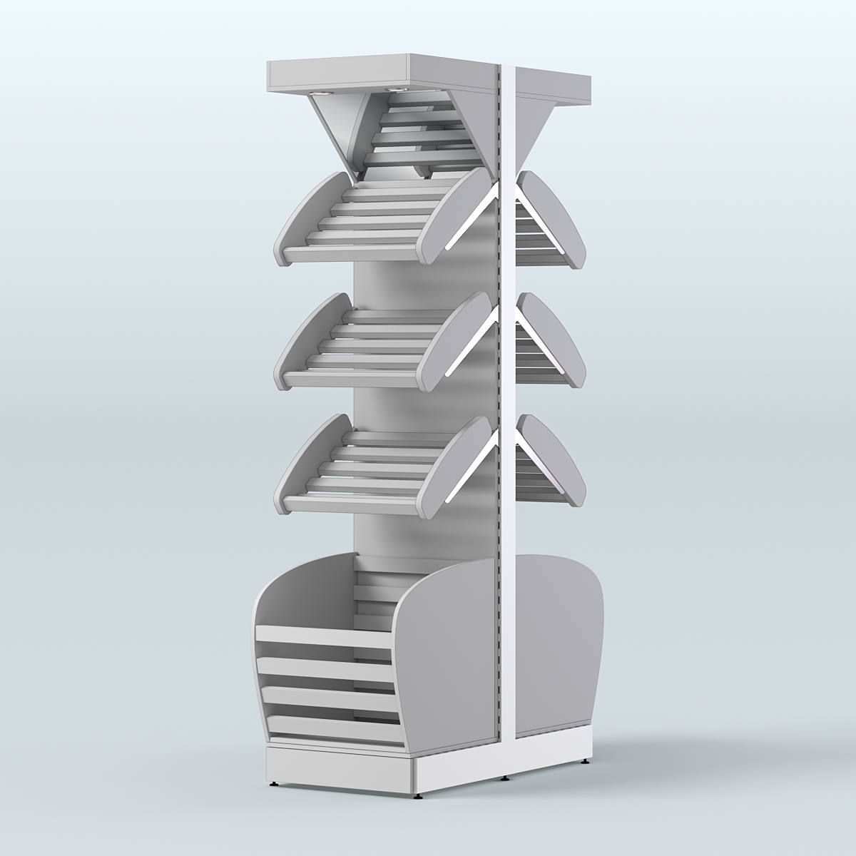 Островной высокий стеллаж для хлеба и выпечки Феникс №5 Серый