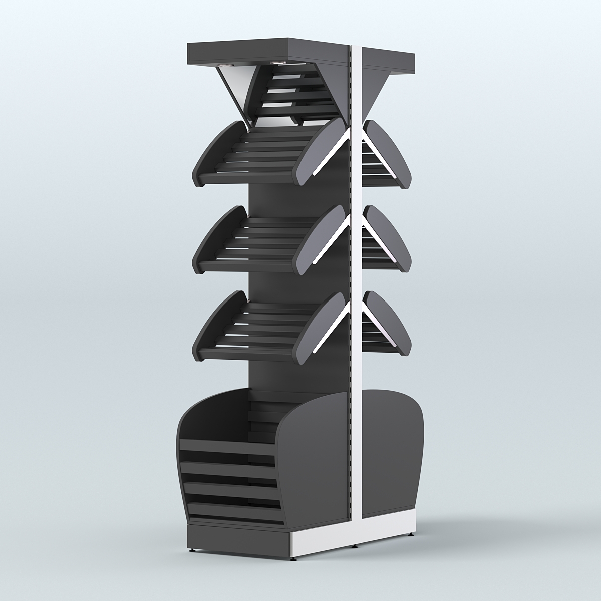 Островной высокий стеллаж для хлеба и выпечки Феникс №5 Черный