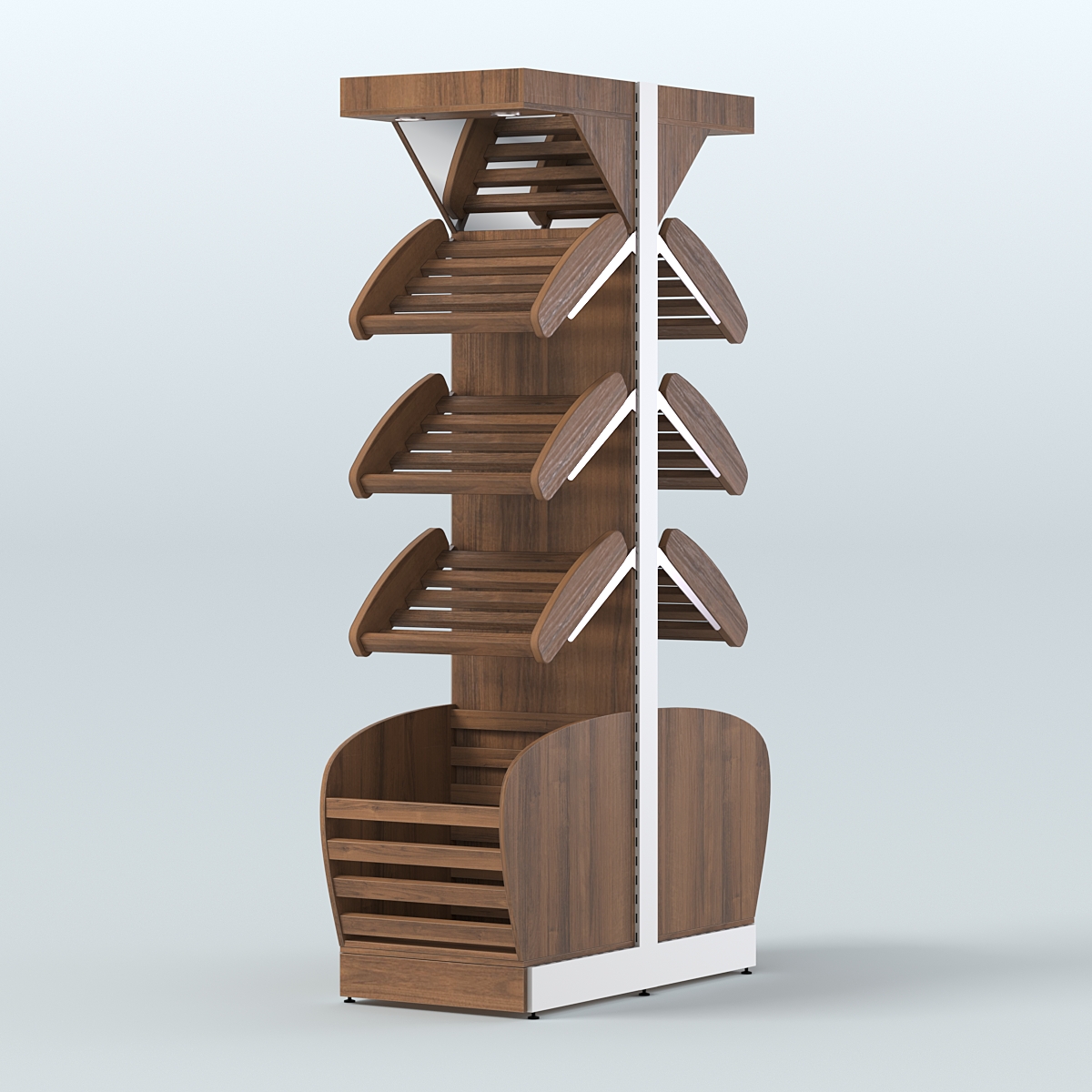 Островной высокий стеллаж для хлеба и выпечки Феникс №5 Орех