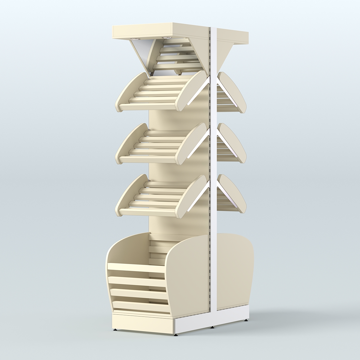 Островной высокий стеллаж для хлеба и выпечки Феникс №5 Крем Вайс