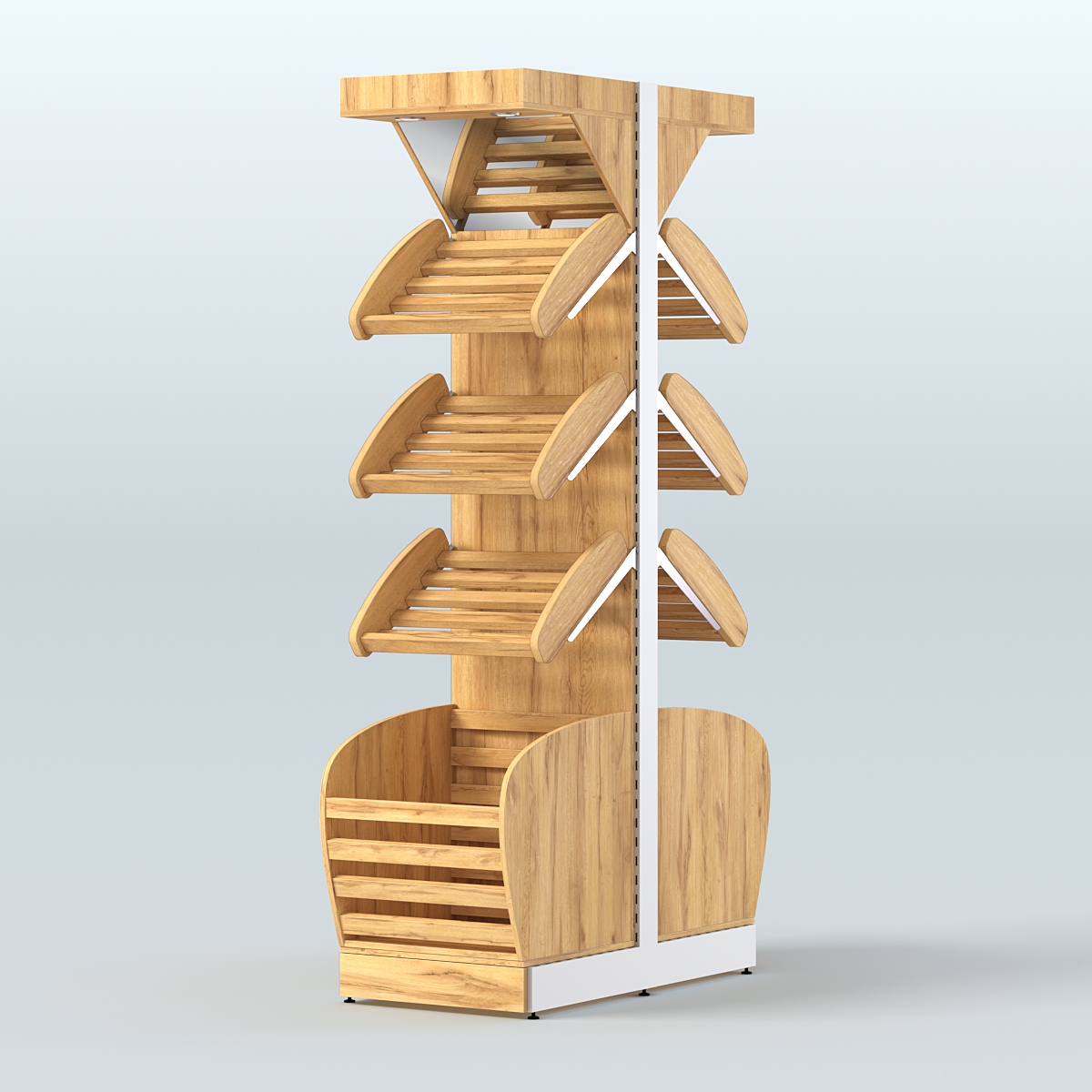 Островной высокий стеллаж для хлеба и выпечки Феникс №5 Дуб Золотистый