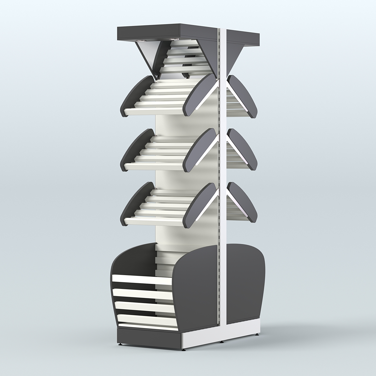 Островной высокий стеллаж для хлеба и выпечки Феникс №5 Черный и Белый