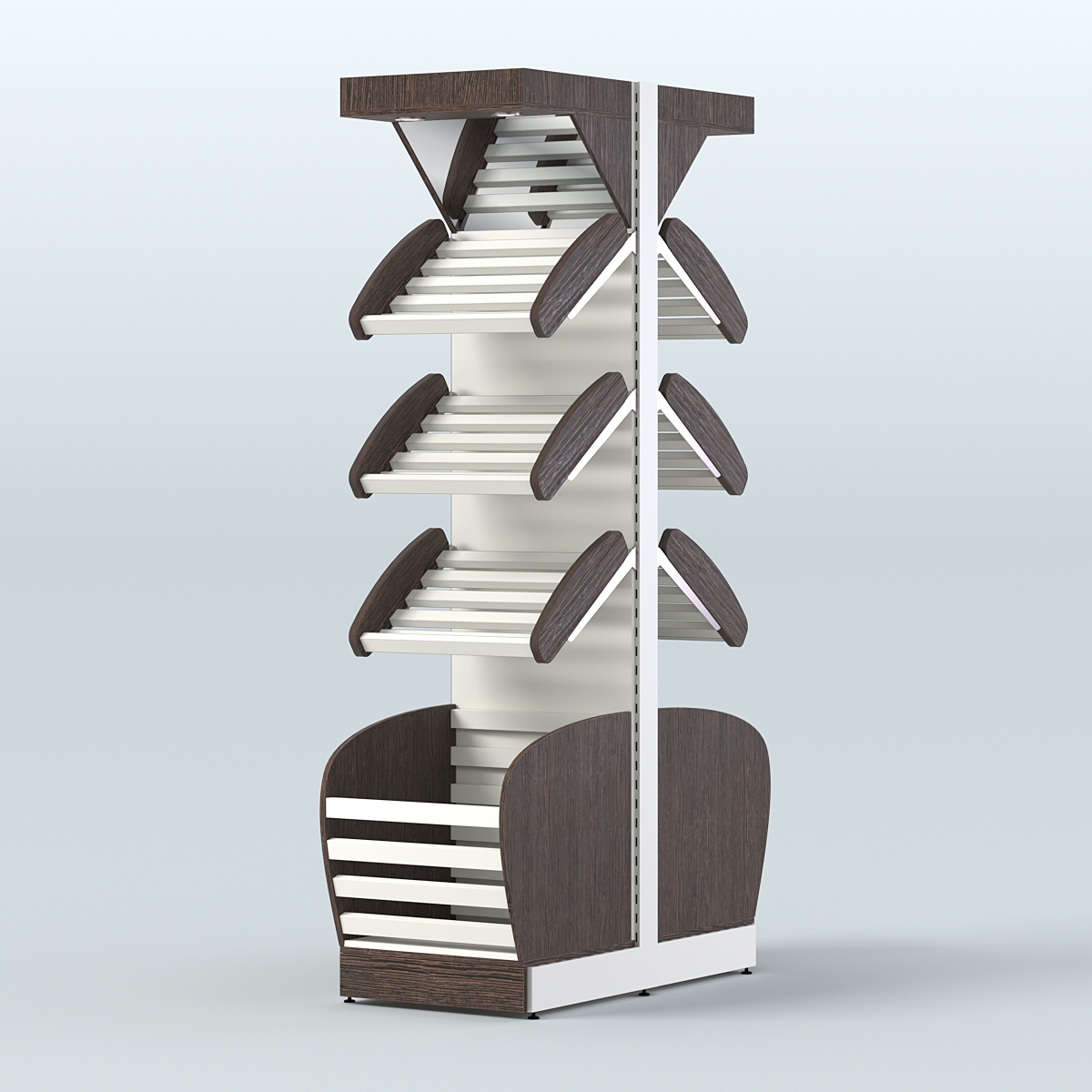 Островной высокий стеллаж для хлеба и выпечки Феникс №5 Дуб Венге + Белый