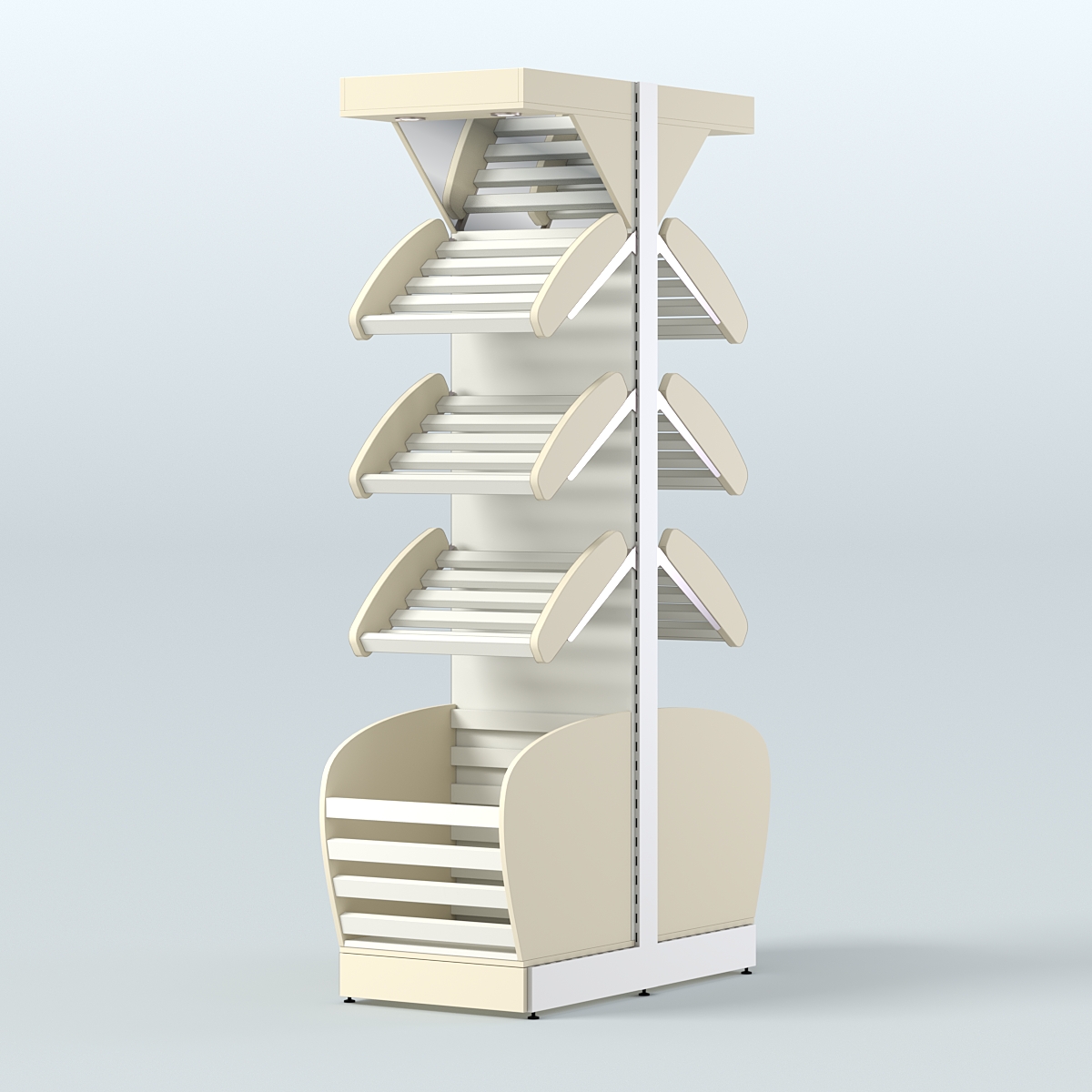 Островной высокий стеллаж для хлеба и выпечки Феникс №5 Крем Вайс + Белый