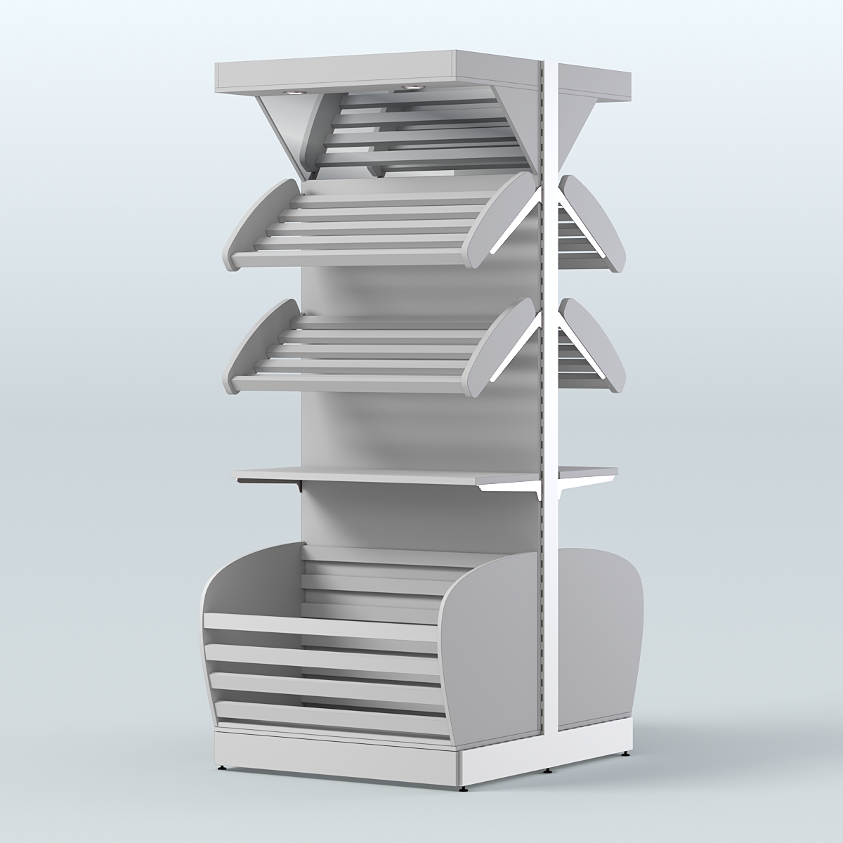 Островной высокий стеллаж для хлеба и выпечки Феникс №11 Серый