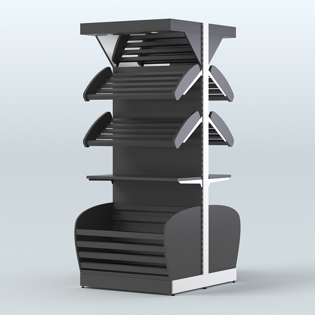 Островной высокий стеллаж для хлеба и выпечки Феникс №11 Черный