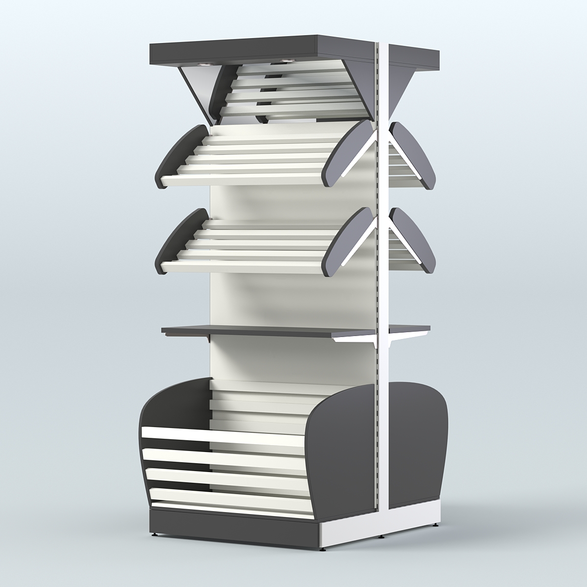 Островной высокий стеллаж для хлеба и выпечки Феникс №11 Черный и Белый