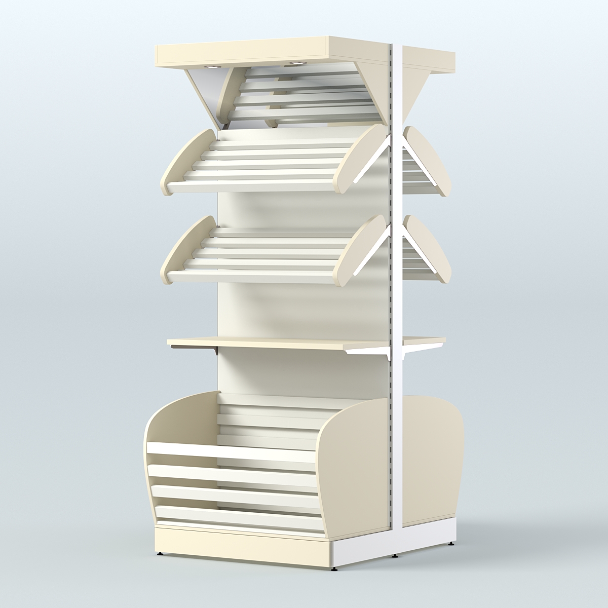 Островной высокий стеллаж для хлеба и выпечки Феникс №11 Крем Вайс + Белый