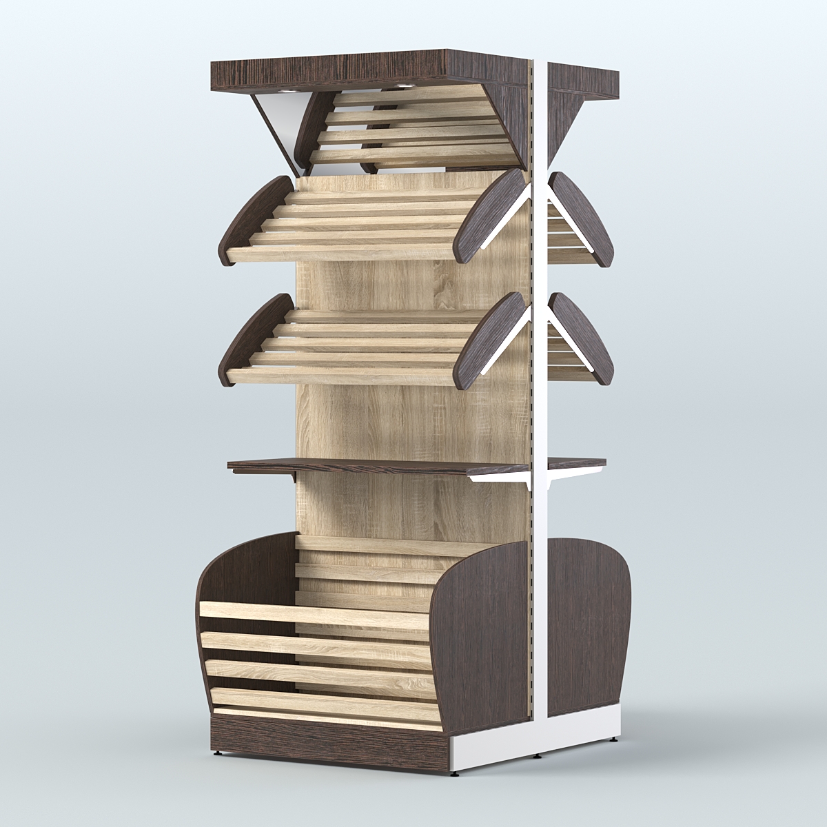 Островной высокий стеллаж для хлеба и выпечки Феникс №11 Дуб Венге + Дуб Сонома