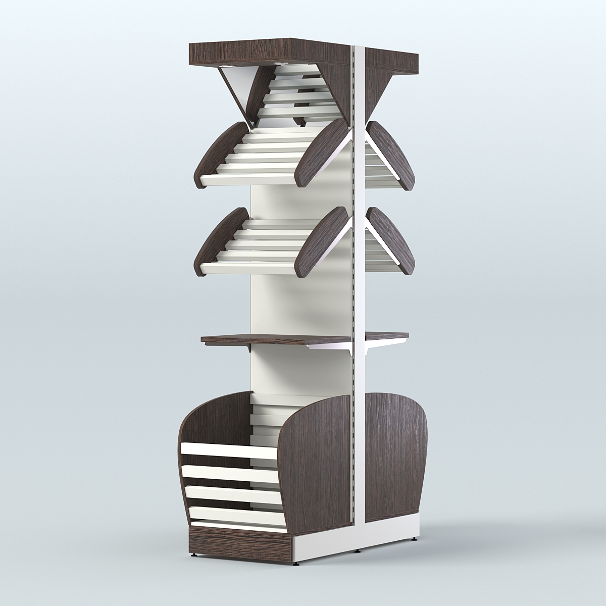 Островной высокий стеллаж для хлеба и выпечки Феникс №11 Черный и Белый