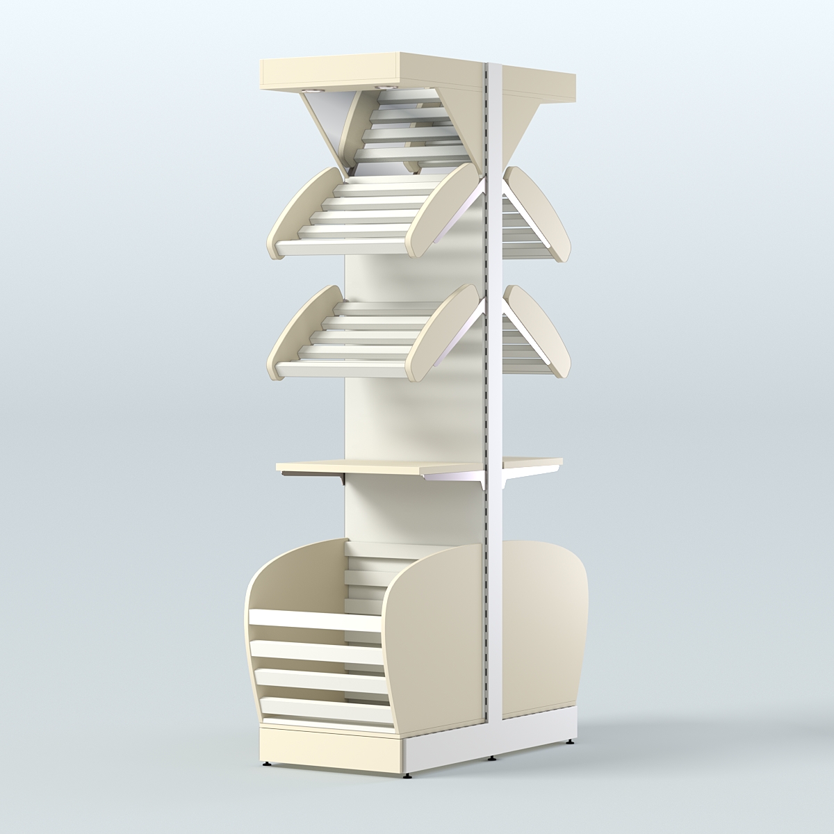 Островной высокий стеллаж для хлеба и выпечки Феникс №11 Крем Вайс + Белый