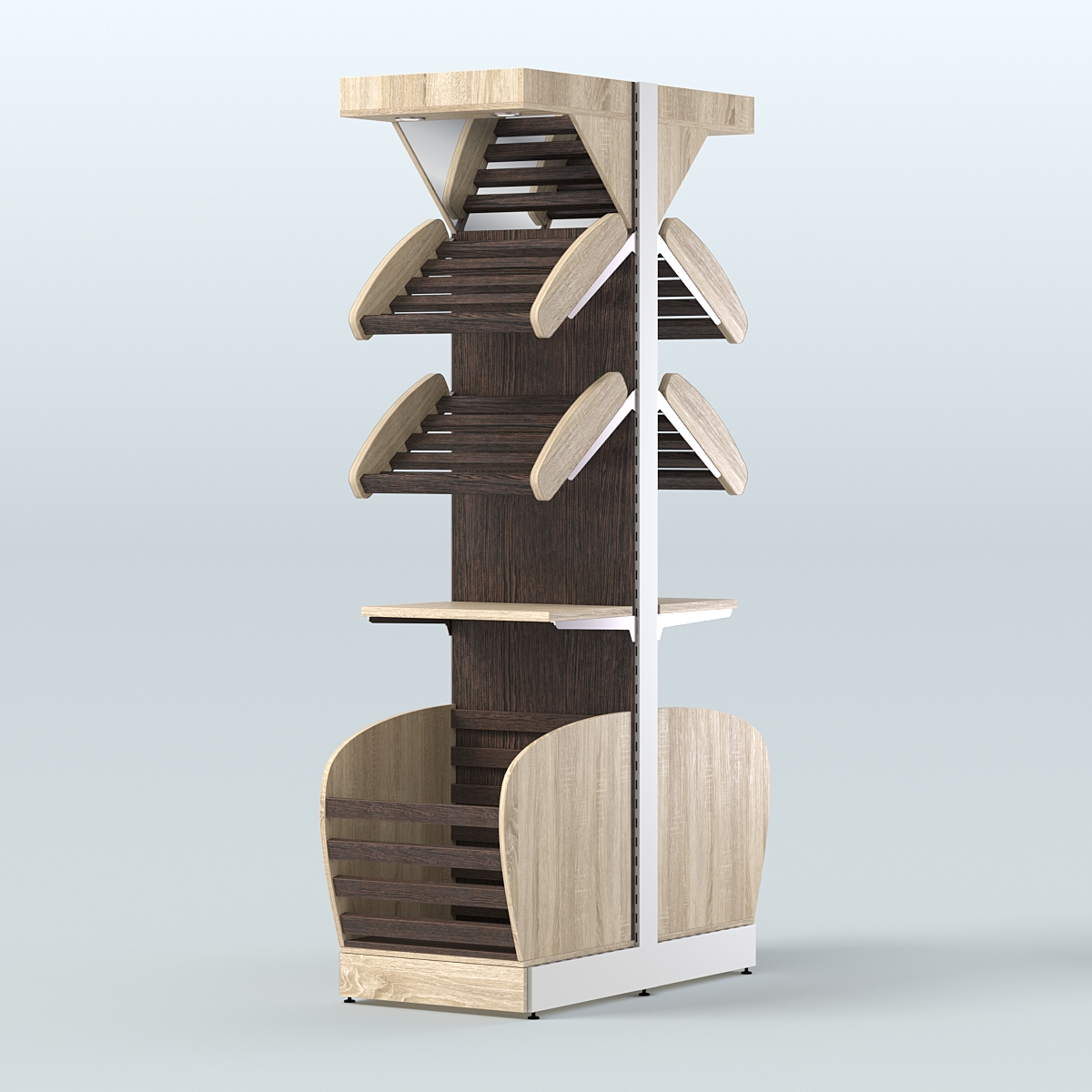 Островной высокий стеллаж для хлеба и выпечки Феникс №11 Дуб Сонома + Дуб Венге
