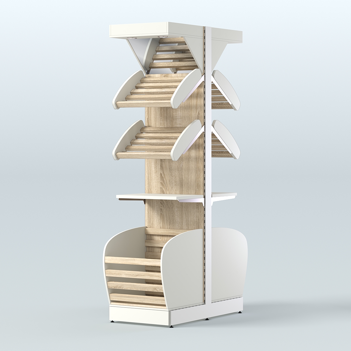 Островной высокий стеллаж для хлеба и выпечки Феникс №11 Белый + Дуб Сонома