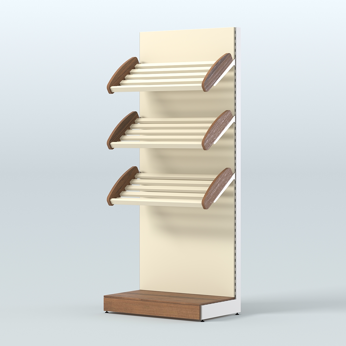 Стеллаж для хлеба и выпечки с тремя наклонными полками Феникс №1 Орех + Крем Вайс