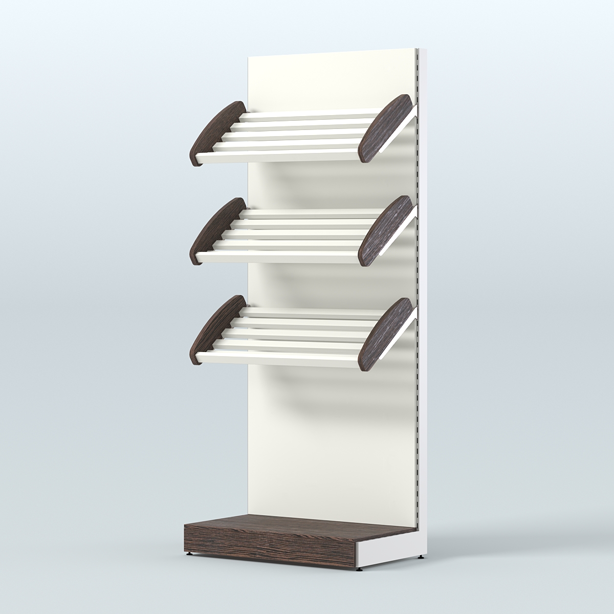 Стеллаж для хлеба и выпечки с тремя наклонными полками Феникс №1 Дуб Венге + Белый