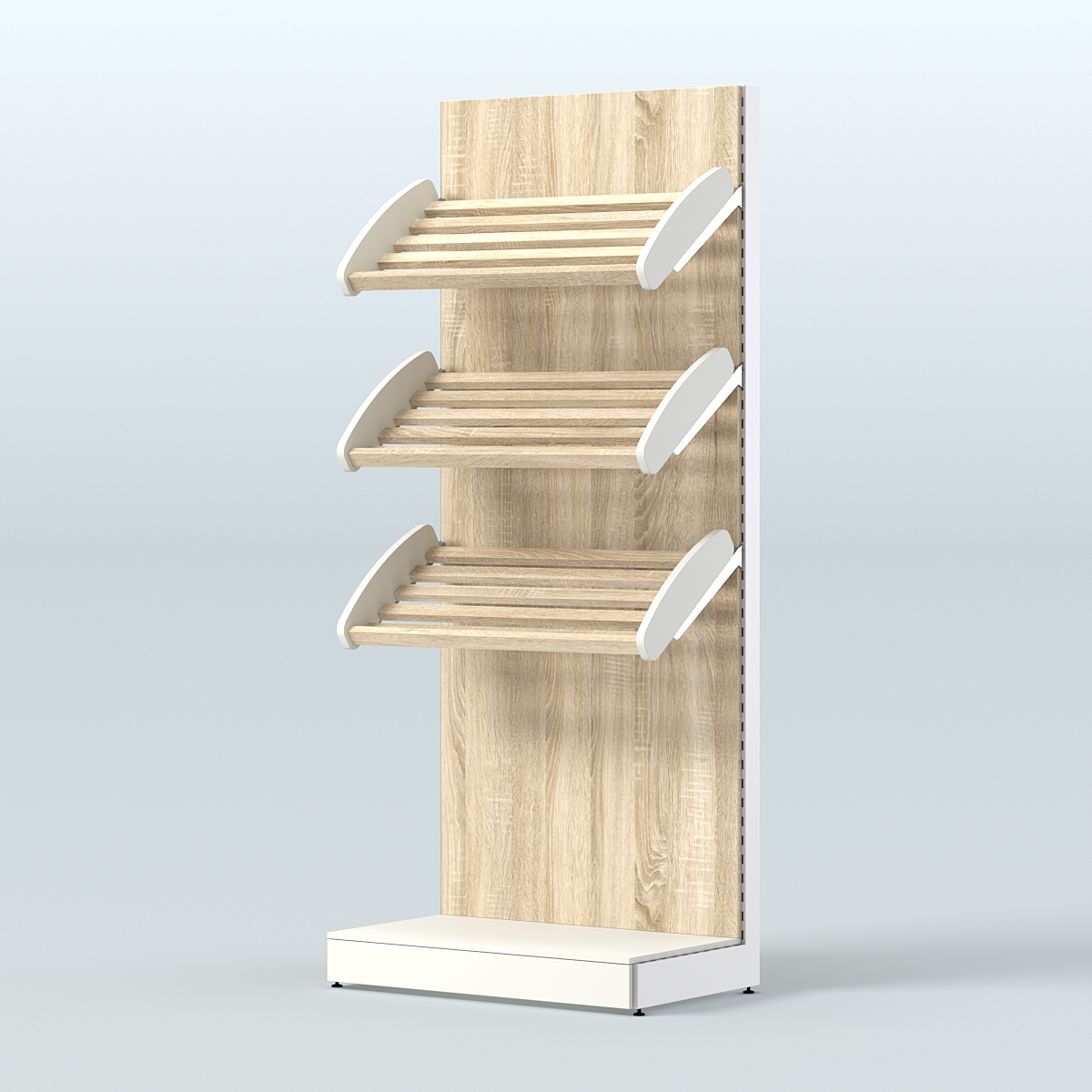 Стеллаж для хлеба и выпечки с тремя наклонными полками Феникс №1 Белый + Дуб Сонома
