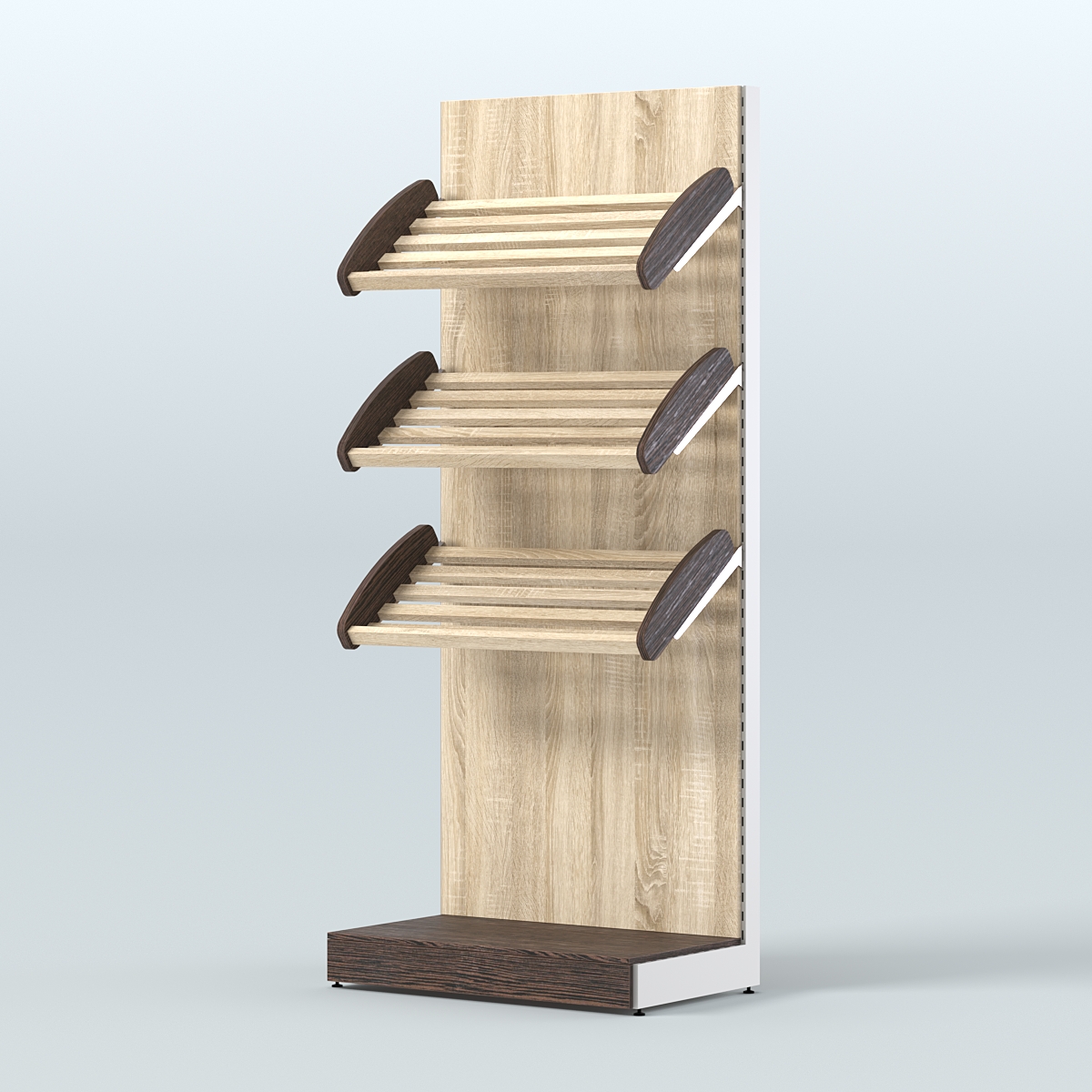 Стеллаж для хлеба и выпечки с тремя наклонными полками Феникс №1 Дуб Венге + Дуб Сонома