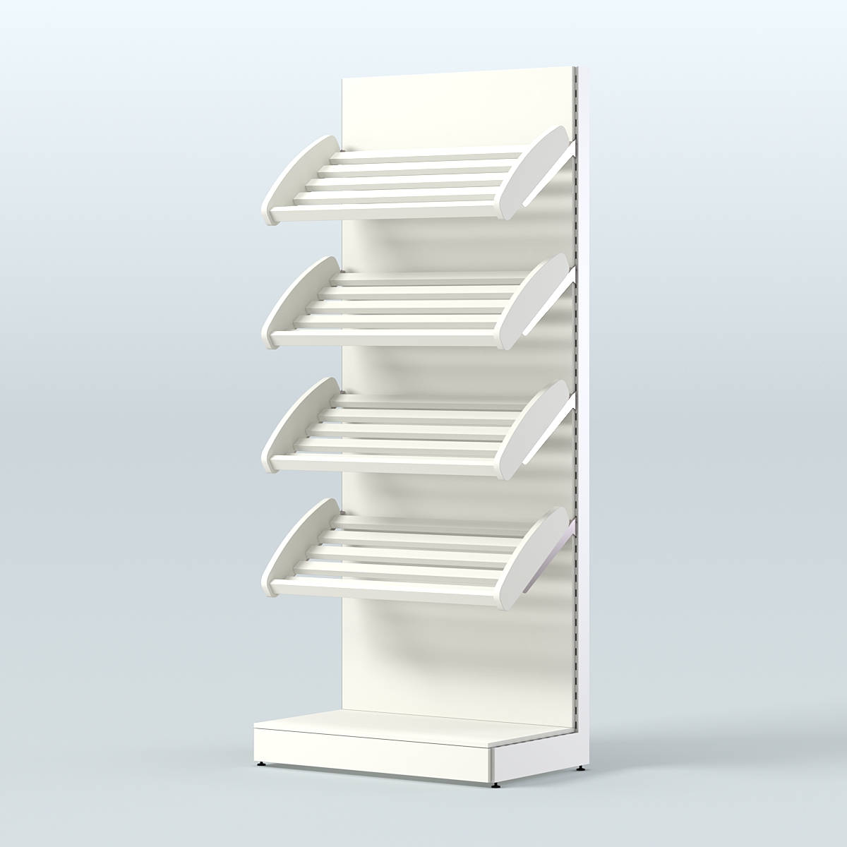 Стеллаж для хлеба и выпечки с четырьмя наклонными полками СХНП-02 Белый