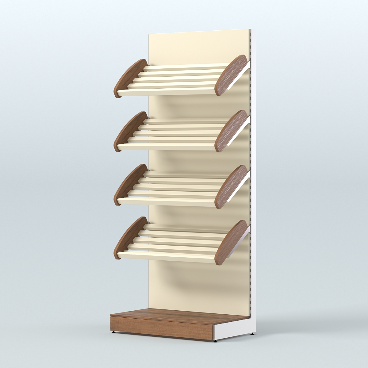 Стеллаж для хлеба и выпечки с четырьмя наклонными полками СХНП-02 Орех + Крем Вайс