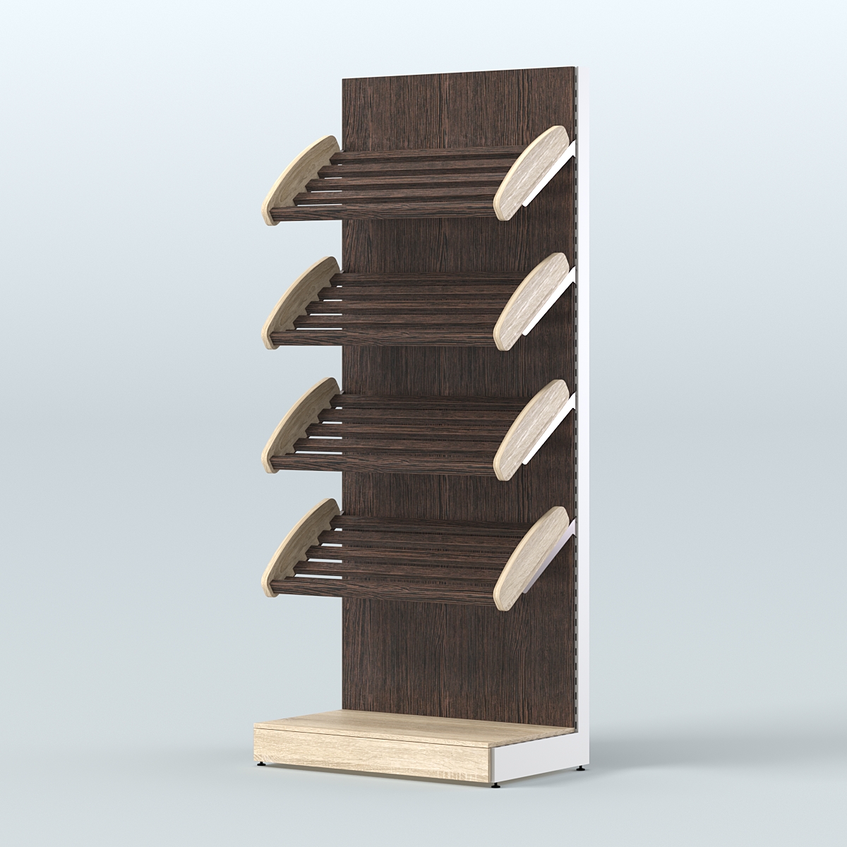 Стеллаж для хлеба и выпечки с четырьмя наклонными полками СХНП-02 Дуб Сонома + Дуб Венге