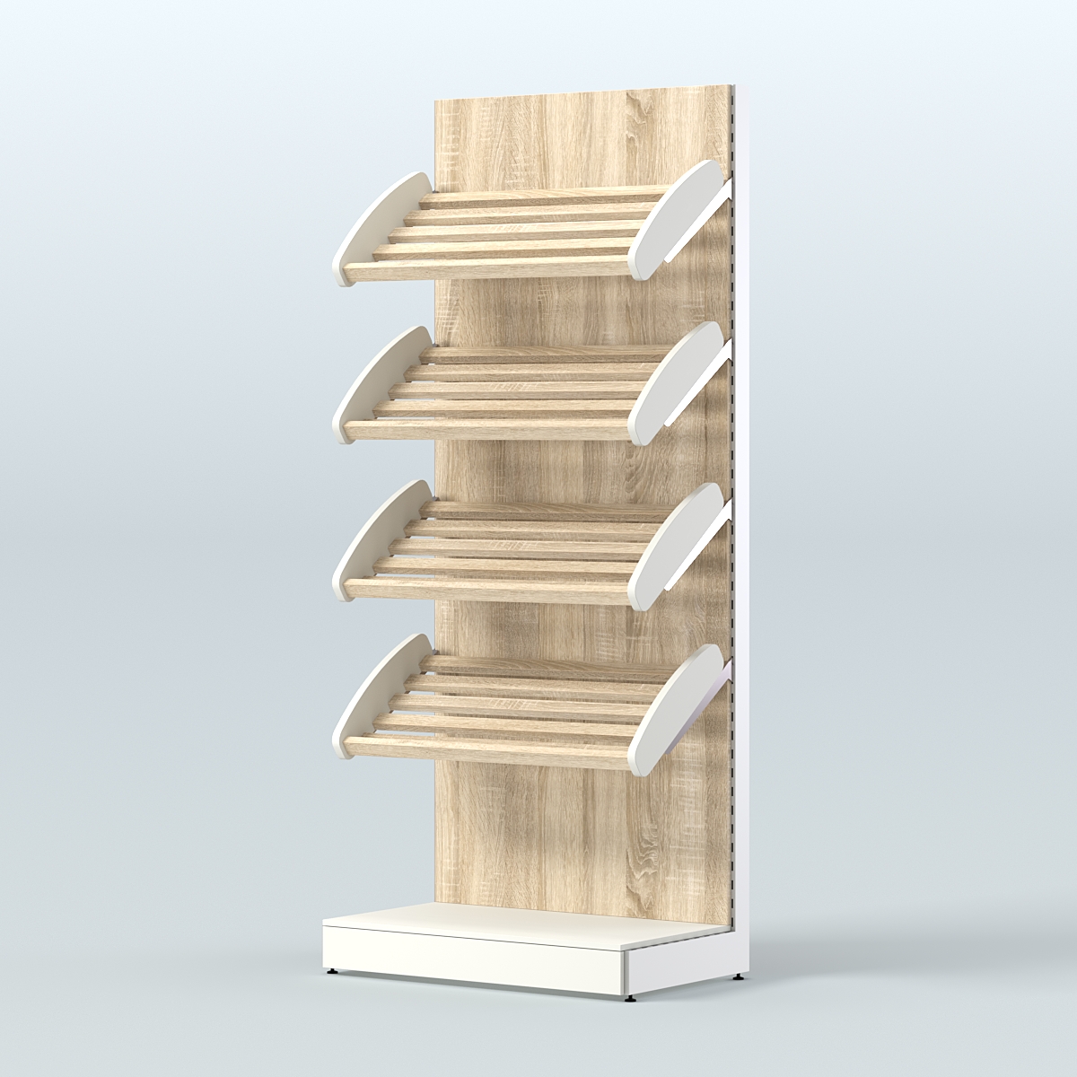 Стеллаж для хлеба и выпечки с четырьмя наклонными полками СХНП-02 Белый + Дуб Сонома