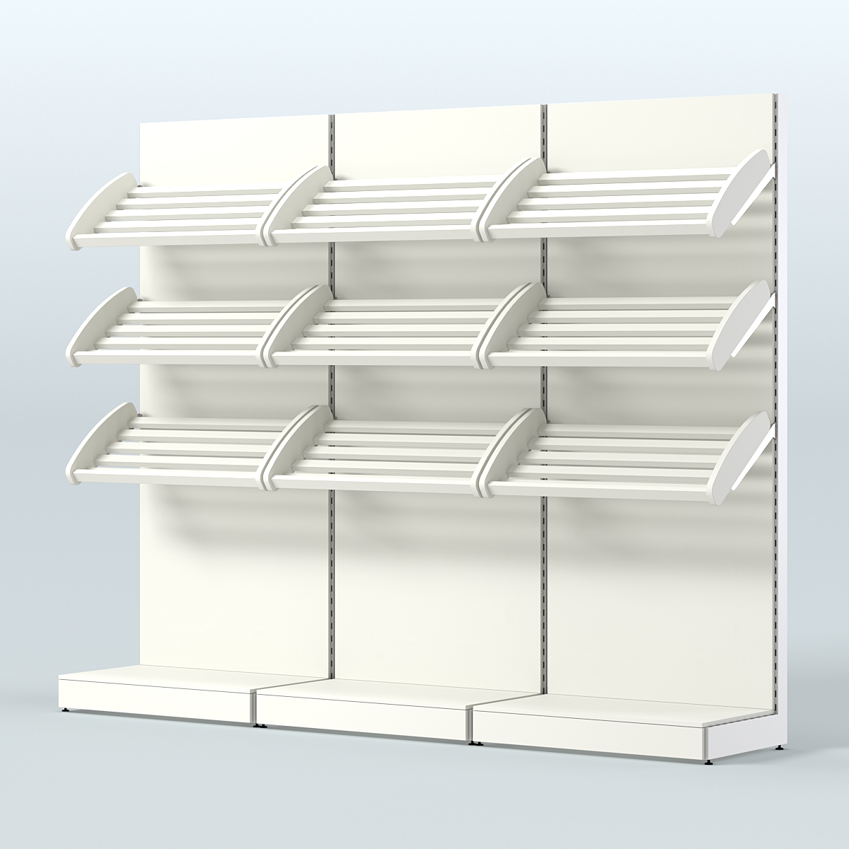 Стеллаж для хлеба и выпечки с тремя наклонными полками трех-секционный СХНП-03 Белый