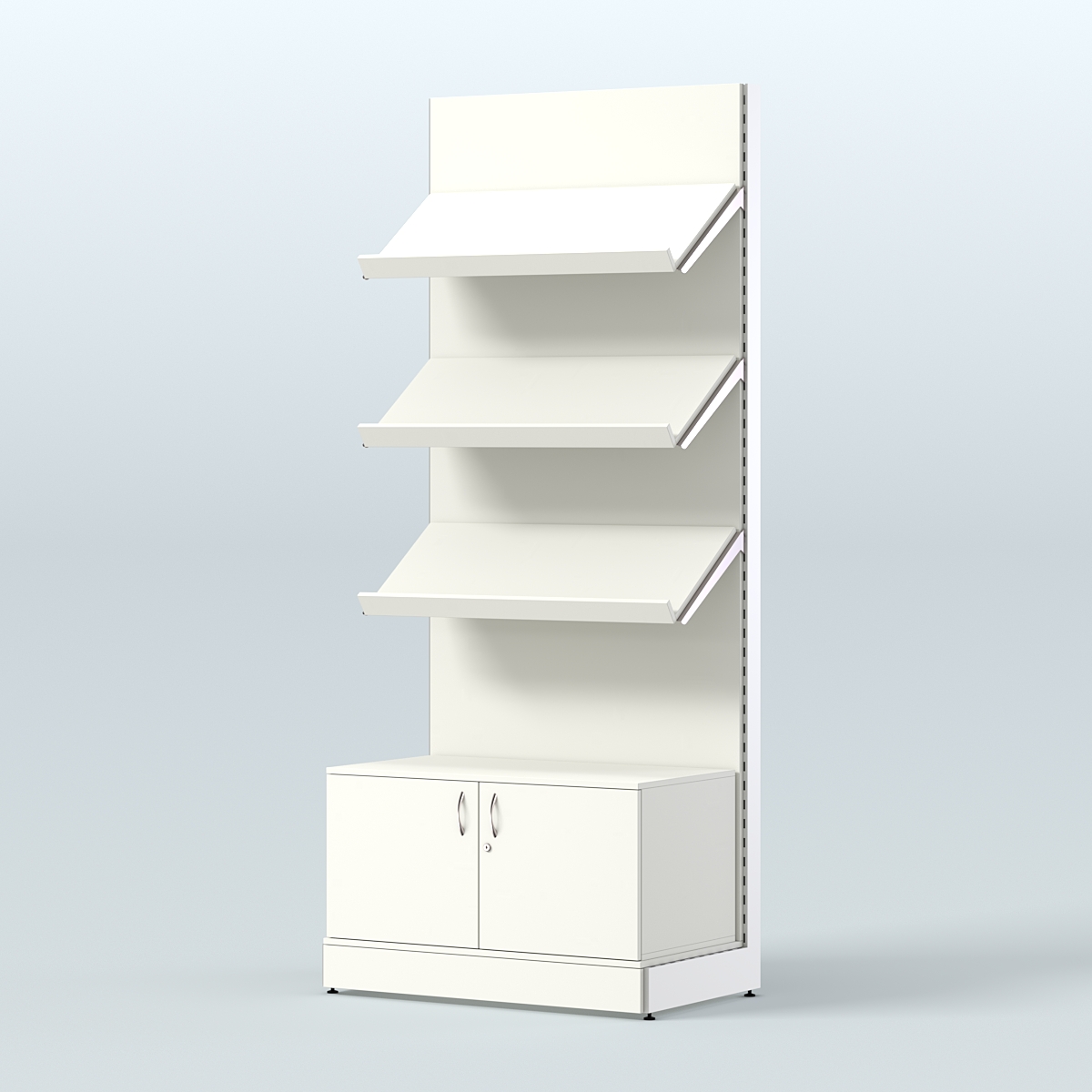 Стеллаж для хлеба и выпечки с тремя наклонными полками и накопителем СХНПН-01 Белый